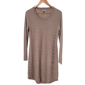 Toad & Co Shadowstripe Sweater Dress Brown Women's S Merino Wool Organic Cotton